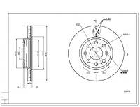 Диск тормозной пер. Fiat Doblo, Punto, Opel Corsa 01-> (d257x22mm) (HART)