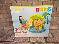 Детский надувной бассейн INTEX с навесом Тропический остров 102*86см на 45литров