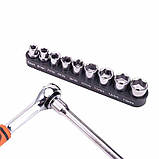 Набір торцевих головок з тріскачкою 1/4" і подовжувачем 5-13 мм Horusdy Sdy-94218, фото 4