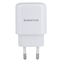 Сетевое Зарядное Устройство Borofone BN3 Premium PD 20W Type-C to Lightning QC3.0 Цвет Белый i