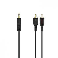 Кабель Аудiо Borofone BL11 3.5mm to double RCA 1,5M Колір Чорний g