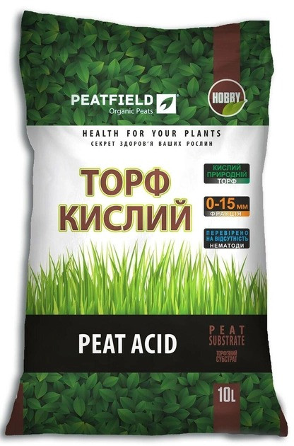 Торф'яний субстрат "Торф кислий" PEATFIELD, 10 л