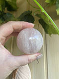 Шар сфера куля з натурального рожевого кварцу сфера з натурального каменя кварц рожевий . 52 мм., фото 8