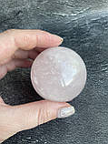 Шар сфера куля з натурального рожевого кварцу сфера з натурального каменя кварц рожевий . 52 мм., фото 5