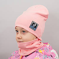 Детская шапка с хомутом КАНТА "TikTok" размер 52-56 розовый (OC-996) ar