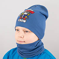 Детская шапка с хомутом КАНТА "Brawl Crow" размер 48-52 синий (OC-582) ar