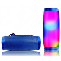 LID Портативная bluetooth колонка влагостойкая TG-157 Pulse с разноцветной подсветкой. Цвет: синий