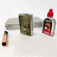 VIO Зажигалка бензиновая в подарочной коробке N4, зажигалка в подарочном футляре, подарок зажигалка парню