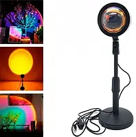 Лампа с проекцией заката ночник RGB Sunset lamp с пультом ДУ