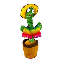 Интерактивная игрушка-повторюшка Кактус Мексиканец украинские песни 31 см разноцветный