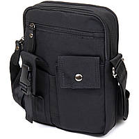 Универсальная текстильная мужская сумка на два отделения Vintage 20660 Черная ar