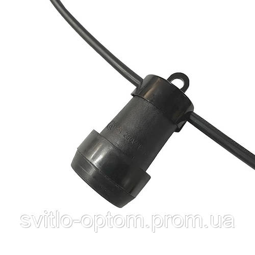 Патрон PATIO E27 IP65 вологозахищений чорний для вуличних гірлянд (ID ...