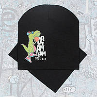 Детская шапка с хомутом КАНТА "Dream Team" размер 48-52 черный (OC-729) ar