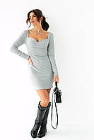 Короткое платье по фигуре с оригинальным лифом TOP20TY - серый цвет, S (есть размеры) ar