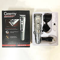 RIO Бездротова машинка для стрижки волосся GEMEI GM-6112 акумуляторна, окантувальна машинка. Колір: сірий