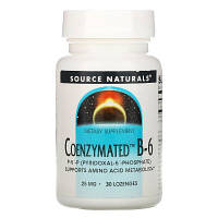 Новинка Витамин Source Naturals Коэнзим Витамина B6, 25 мг, Coenzymated Vitamin B-6, 30 таблеток для (SN0940)