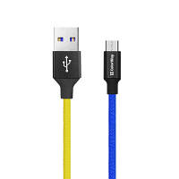 Дата кабель USB 2.0 AM to Micro 5P 1.0m National ColorWay (CW-CBUM052-BLY) h
