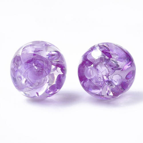 Бусины Смола, Имитация Янтарь, Круглые, Цвет: Фиолетовый, Размер: 12мм ...