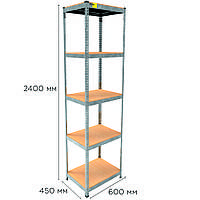 Стелажі металеві поличкові MRL-2400 (600x450) з оцинкованим покриттям Для складу та гаража EKIP