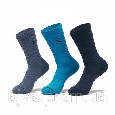 Шкарпетки Nike U ED CUSH POLY CREW 3PR 144 DX9632-907 42-46 3 пари Синій/Темно-синій/Голубий (196605004601) h