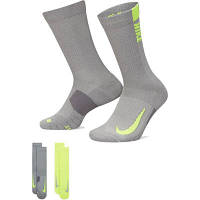 Шкарпетки Nike U NK MLTPLIER CRW 2PR - 144 SX7557-929 34-38 2 пари Сірий/Салатовий (195868374643) h