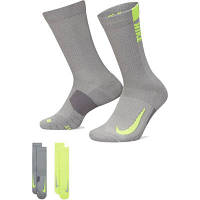 Шкарпетки Nike U NK MLTPLIER CRW 2PR - 144 SX7557-929 38-42 2 пари Сірий/Салатовий (195868374650) h