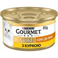 Влажный корм для кошек Purina Gourmet Gold. Соус Де-Люкс с курицей 85 г (7613036705103) h