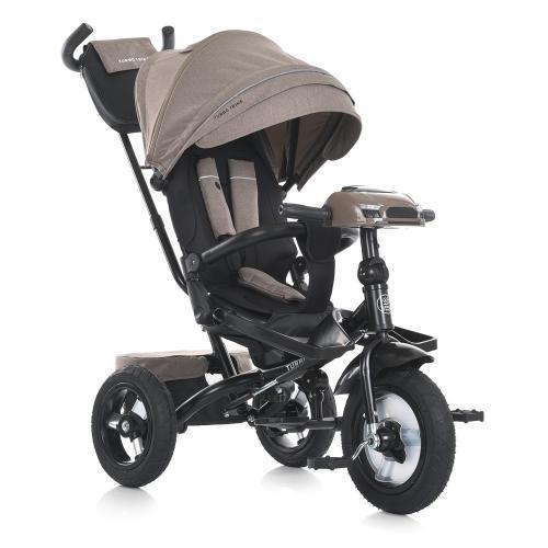 Велосипед дитячий триколісний Turbo Trike MT 1007 (коричнево-сірий колір) з батьківською ручкою, фото 1