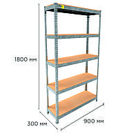 Стеллажи металлические разборные MRL-1800 (900x300) с оцинкованным покрытием Для склада и гаража FENIX