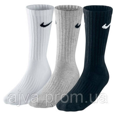 Шкарпетки Nike U NK V CUSH CREW - 3PR VALUE SX4508-965 42-46 3 парі Чорний/Білий/Сірий (685068095474) h