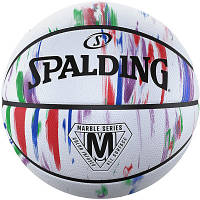 Мяч баскетбольный Spalding Marble Ball білий, червоний, синій Уні 7 84397Z (689344406466) h