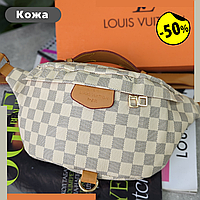 Бананка бежевая клетчатая louis vuitton Бананка louis vuitton для девушек Бананка лв Бананка луи виттон