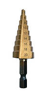 Сверло ступенчатое (конусное) по металлу и нержавейке STEP DRILL 4-20 мм