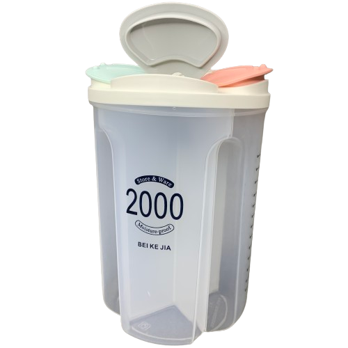 Ємність для сипких 2 л із 4 відділеннями та мірною шкалою, фото 1