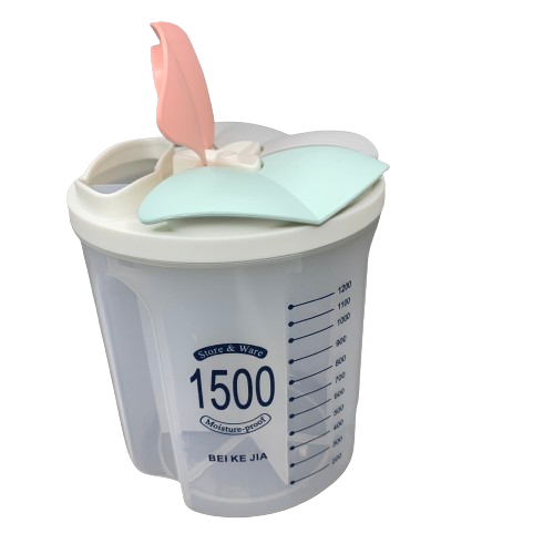 Ємність для сипких 1,5 л із 2 відділеннями та мірною шкалою, фото 1