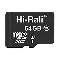 Карта Памяти Hi-Rali MicroSDXC 64gb UHS-1 10 Class Цвет Черный o