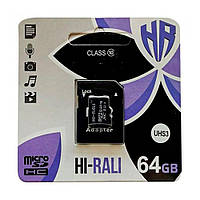 Карта Памяти Hi-Rali MicroSDXC 64gb UHS-3 10 Class &amp; Adapter Цвет Черный o