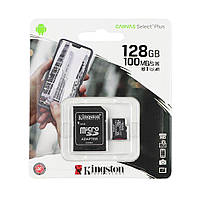 Карта Памяти Kingston Canvas Select Plus microSDXC (UHS-1) 128gb 10 Class &amp; Adapter Цвет Черный o