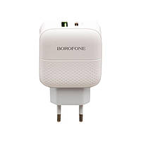 Сетевое Зарядное Устройство Borofone BA46A PD + QC3.0 Type-C to Lightning Цвет Белый i