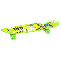 Скейт пластиковий 70см колеса з поліуретану, що світяться, антиковзаюча поверхня, ручка, lettuce
