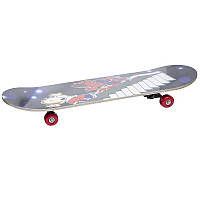 Скейт дерев'яний 80см "Скейтер на сходах" алюмінієва підвіска, антиковзаюче покриття, навантаження до 80кг