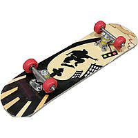 Скейт дерев'яний 80см "Скейтер у стрибку" алюмінієва підвіска, антиковзаюче покриття, навантаження до 80кг