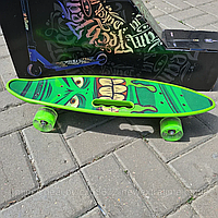 Скейт пластиковий 58см колеса з поліуретану, що світяться, антиковзаюча поверхня, ручка, lettuce