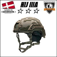 Тактический шлем Fast PGD ARCH 3A класс. Военный Данский шлем каска олива. Баллистический кевларовый бронешлем