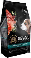 Savory Сухой корм для щенков всех пород со свежей индейкой и курицей 3 кг