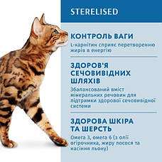 Optimeal Повнораціонний сухий корм для стерилізованих кішок та кастрованих котів з лососем 700 гр, фото 4