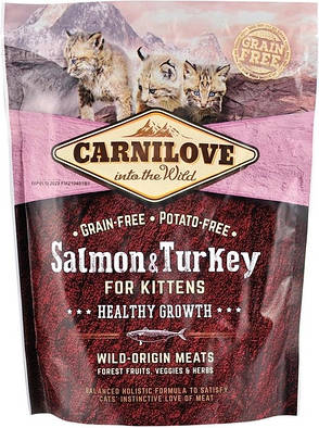 Carnilove Cat Salmon Turkey Kitten Сухий корм для кошенят з лососем та індичкою 400 г, фото 1