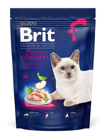 Brit Premium by Nature Cat Sterilised Chicken Сухий корм для стерилізованих кішок з куркою 800 г, фото 1