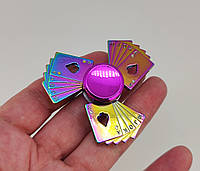 Спінер металевий "Ігрольні картки" (колір — хамелеон) арт. 05048
