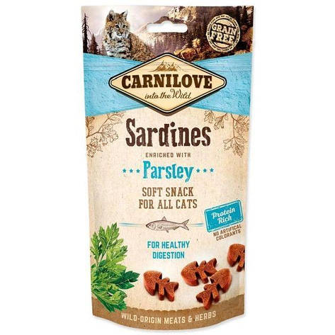 Ласощі Carnilove Cat Semi Moist Snack для кішок з сардиною та петрушкою 50 г, фото 1